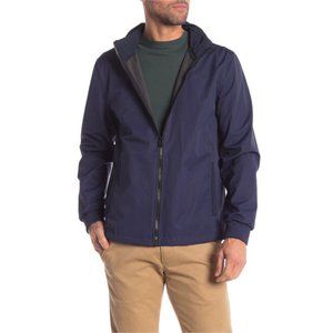 Cole Haan Mens Navy Blue Full Zip Hooded Soft Shell Windbreaker Jacket Sz XL NWT